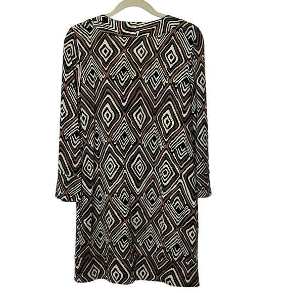 Diane Von Furstenberg Black and White Geometric Midi Dress - Picture 2 of 11